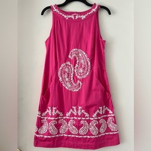 EUC Lilly Pulitzer Jacqueline embroidered Princess pink shift dress 8